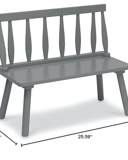 Delta Children Windsor Bench, Grey - LeafyLoom