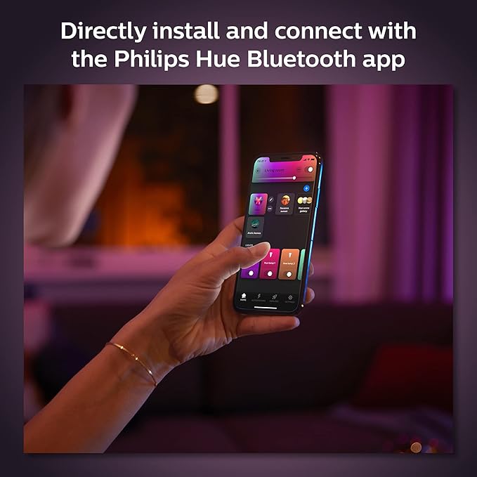 Philips Hue Smart 100W A21 LED Bulb - White and Color Ambiance Color-Changing Light - 4 Pack - 1600LM - E26 - Indoor - Control with Hue App - Works with Alexa, Google Assistant and Apple Homekit. PhilipsHue