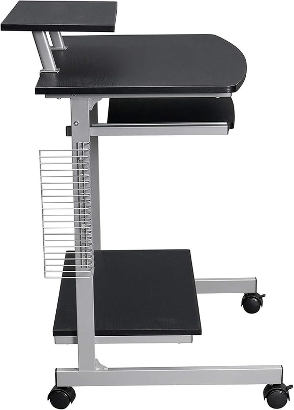 Techni Mobili Compact Computer Cart with Storage, Espresso - LeafyLoom