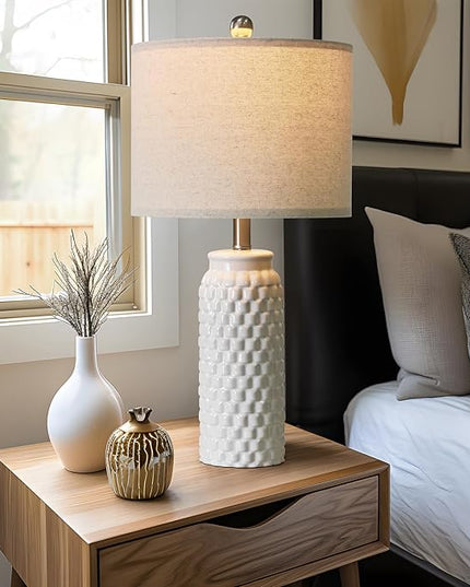 24" Lamps for Living Room: Bedside Lamps - Table Lamps Set of 2 Lamps for Night Stands Living Room Lamps Bedroom Lamps White Lamps… - LeafyLoom