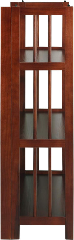 Casual Home 3-Shelf Folding Bookcase (14" Wide)-Walnut - LeafyLoom