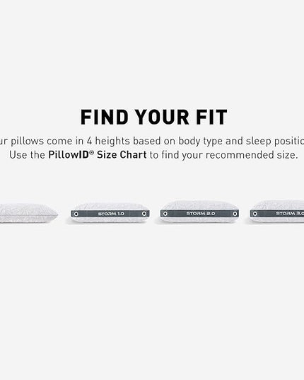 Bedgear Storm Performance Pillow - Size 0.0 - Cooling Bed Pillow for Hot Sleepers - Medium Firmness Pillow for All Sleep Positions, Hypoallergenic, Washable & Removable Cover - 20" W x 26" L x 4.75" H - LeafyLoom
