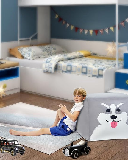 Anzitinlan Bean Bag Chair for Toddler Bedroom, Stuffed Animal Storage, Kids Toy Storage Organizer, Extra Large Size, Velvet Super Soft Cover Only - LeafyLoom