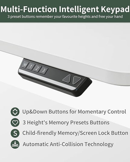 FEZIBO Triple Motor 63" L Shaped Standing Desk with 3 Drawers, Electric Standing Gaming Desk Adjustable Height, Corner Stand up Desk with Splice Board, White Frame/White Top - LeafyLoom