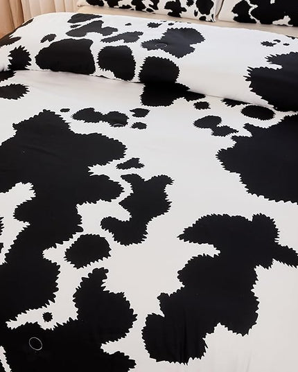 Cow Print Comforter Full,Western Comforter Set Full,Boys Full Comforter Set,Black and White Color Comforter,Cow Bedding Set,Cow Room Decor - LeafyLoom