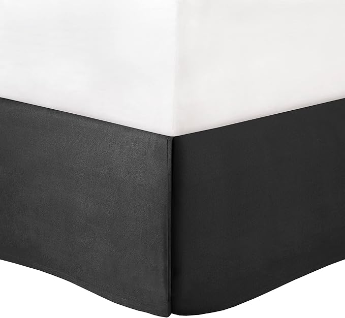 Madison Park Amherst Faux Silk Comforter Set-Casual Contemporary Design All Season Down Alternative Bedding, Matching Shams, Bedskirt, Decorative Pillows, Queen(90"x90"), Black, 7 Piece (MP10-225) - LeafyLoom