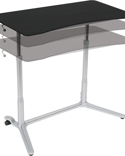 Calico Designs 51230 Sierra Height Adjustable Desk, Silver/Black 37.5 Inch - LeafyLoom