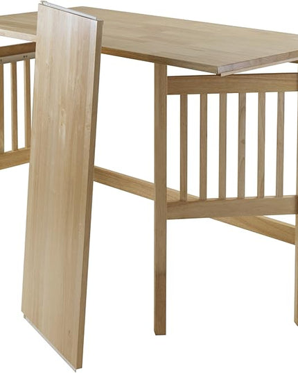 Folding Computer Desk, Beechwood - LeafyLoom