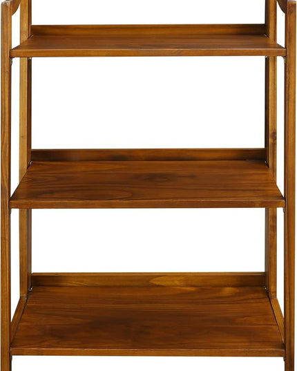 Casual Home Stratford 3-Shelf Folding Bookcase-Warm Brown - LeafyLoom