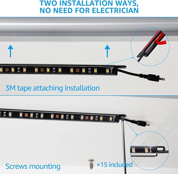 TORCHSTAR LED Safe Lighting Kit, (6) 12 Inch Linkable Light Bars + Motion Sensor + UL Power Adapter, 900LM, Input 100-240V, for Under Cabinet Gun Safe Locker Closet Showcase, 3000K Warm White TORCHSTAR