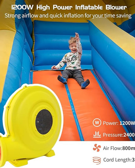 Inflatable Blower,1200W 1.5 HP Inflatable Bouncer Blower,Air Blower for Inflatables,Commercial Bounce House Blower for Bounce House,Inflatable Figures Outdoor Christmas Decorations - LeafyLoom