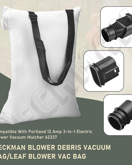 DECKMAN Blower Debris Vacuum Bag/Leaf Blower Vac Bag Compatible with Portland 12 Amp 3-in-1 Electric Blower Vacuum Mulcher 62337 - LeafyLoom