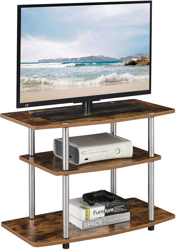 Convenience Concepts Designs2Go 3-Tier TV Stand, 31.5", Barnwood - LeafyLoom