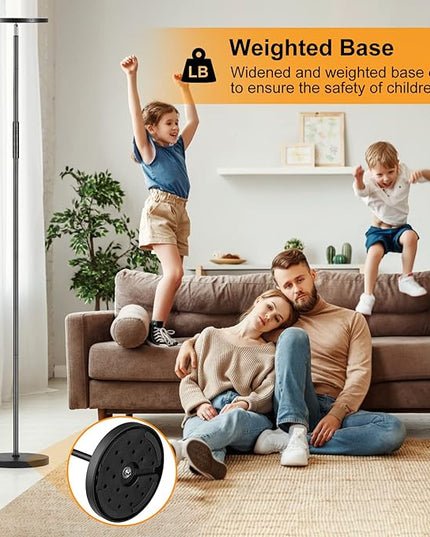 LED Floor Lamp, 3600LM 36W Super Bright Standing Lamp with Remote & Touch Control, 350W Equivalent Modern Torchiere Lamp with 2700K-6500K Stepless Dimming, 69" Tall Lamp for Living Room Bedroom Office - LeafyLoom