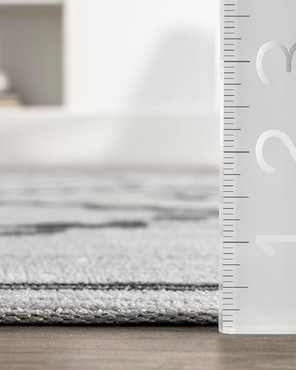 nuLOOM Celesta Bohemian Trellis Machine Washable Ultra Thin Area Rug, 6' x 9', Ivory - LeafyLoom
