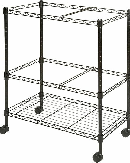 Lorell® Mobile Wire File Cart, 2-Tier, Black - LeafyLoom