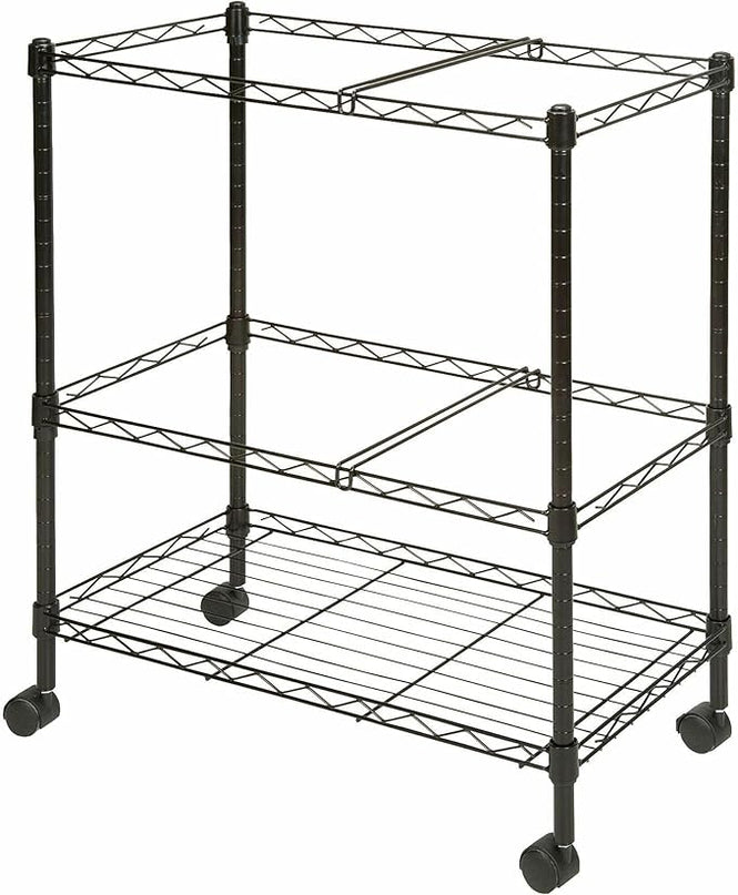 Lorell® Mobile Wire File Cart, 2-Tier, Black - LeafyLoom