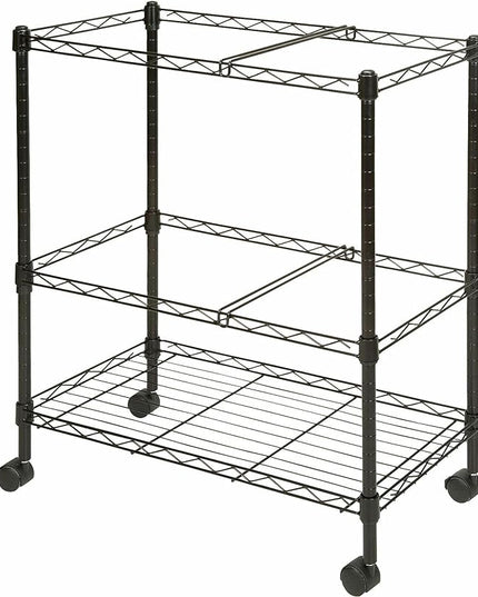 Lorell® Mobile Wire File Cart, 2-Tier, Black - LeafyLoom