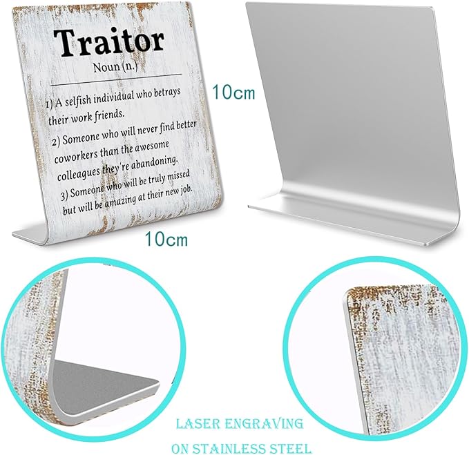 Coworker Leaving Traitor Gifts Sarcastic Farewell Gifts for Coworkers Work Bestie Gifts Going Away Gift for Coworkers Woman Good Luck Gifts for Coworkers Leaving Colleague Farewell Signs Gift LD7 - LeafyLoom