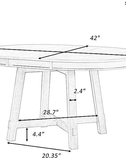 NicBex Dining Table Contemporary Kitchen Table Farmhouse Rustic Round Extendable Dining Table with 16" Leaf Wood Kitchen Table Round Dining Table, Natural Wood Wash - LeafyLoom