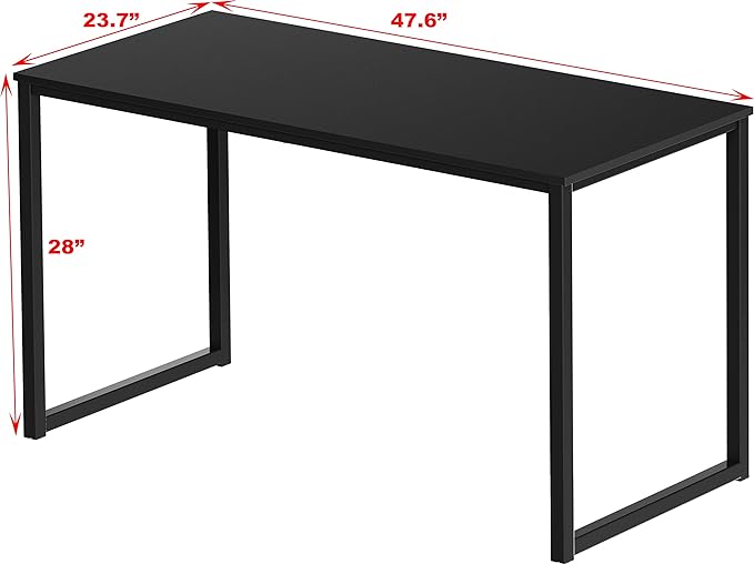 SHW Home Office 48-Inch Computer Desk, Black - LeafyLoom