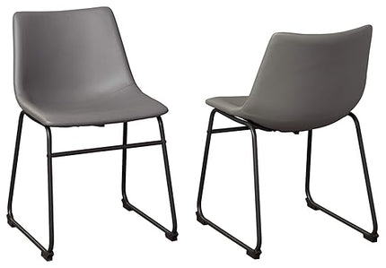 Signature Design by Ashley Centiar Mid Century Dining Set with Round Table, Chairs and Accessories, Gray/Black - LeafyLoom
