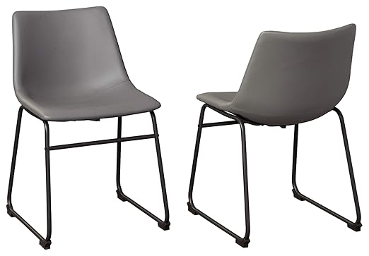 Signature Design by Ashley Centiar Mid Century Dining Set with Round Table, Chairs and Accessories, Gray/Black - LeafyLoom