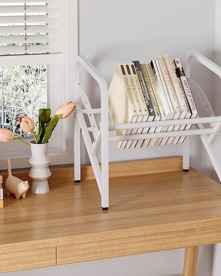 Bookshelf Storage Shelf Bookcase Freestanding Storage Stand Book Organizer for Living Room, Bedroom, Kitchen, Rust Resistance,Easy Assembly Multi-Functional Organizer (1 Tier, White) - LeafyLoom