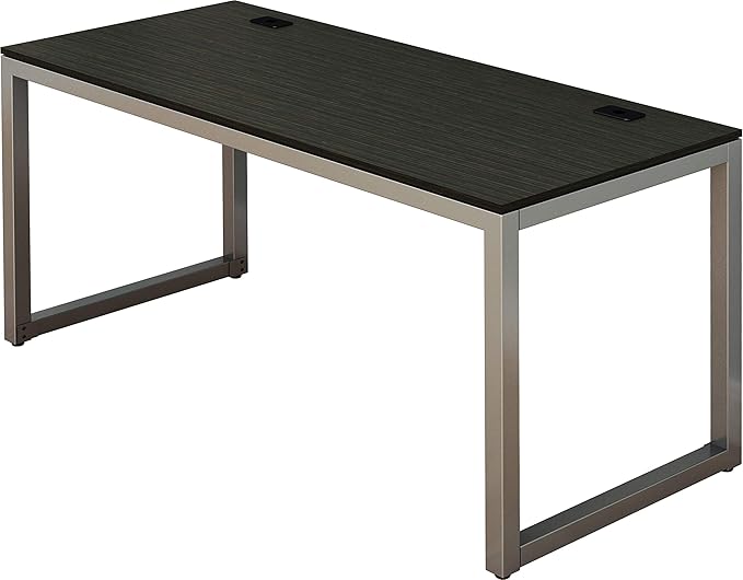 SHW Home Office 55-Inch Large Computer Desk, Espresso - LeafyLoom