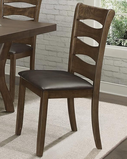 NicBex Dining Table Set for 4 Kitchen & Dining Room Tables Transitional Dining Room Furniture 5pc Dining Set Table with Self-Storing Leaf and 4X Side Chairs, Wooden, Brown - LeafyLoom
