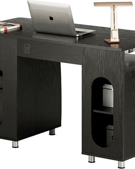 Techni Mobili 47.25" Ergonomic Computer Drawers & File Cabinet for Home Office Storage, Espresso Writing Desk, ONE SIZE - LeafyLoom