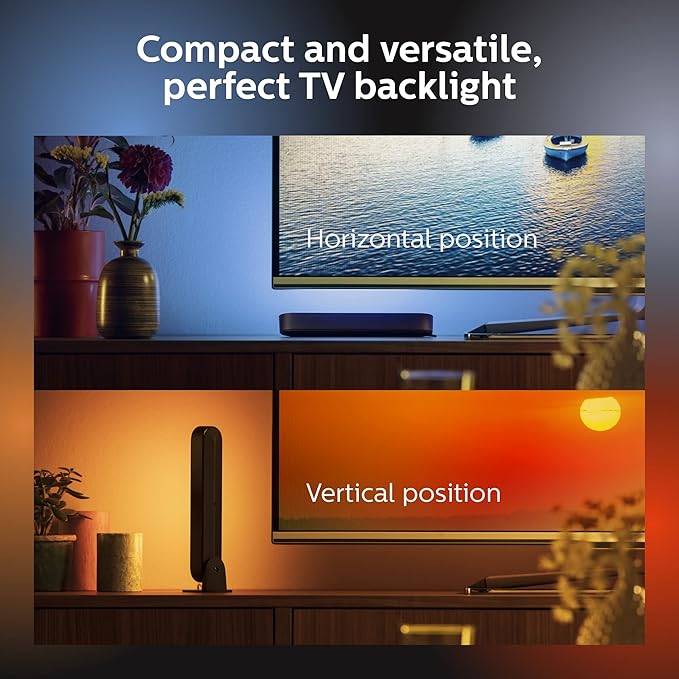 Philips Hue Smart Play Light Bar Base Kit, White - White & Color Ambiance LED Color-Changing Light - 1 Pack - Requires Bridge - Control with App - Works with Alexa, Google Assistant and Apple HomeKit PhilipsHue