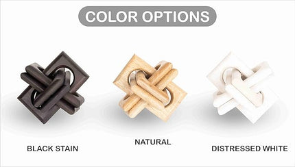 Wood Knot Decor Entry Table Boho Shelf Decor 6 Link Interlock Coffee Table Decor for Living Room and Modern Farmhouse Hand Crafted Distressed White Mango Wood Console Table Decor (White) - LeafyLoom