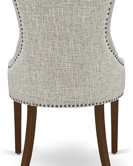 East West Furniture NOFR3-MAH-05 Norfolk 3 Piece Kitchen Set Contains a Rectangle Dining Room Table with Butterfly Leaf and 2 Doeskin Linen Fabric Parsons Chairs, 32x54 Inch - LeafyLoom