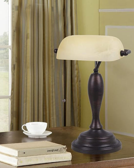 Catalina Lighting Traditional Desk Lamp, Classic Bronze, Smart Home Capable for Home Office, Dorm, Apartment, Corded with Adjustable Lighting - LeafyLoom