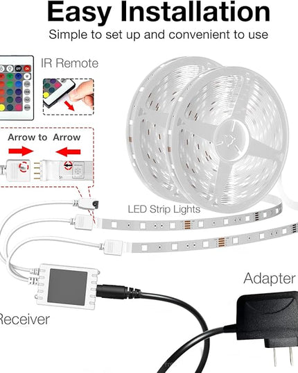 DAYBETTER 65.6ft WiFi Smart Led Lights Strip with Tuya App Control for Bedroom Decoration Work with Alexa and Google Assistant(2 Rolls of 32.8ft) DAYBETTER