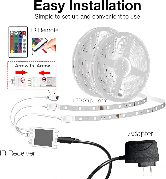 DAYBETTER Smart WiFi Led Lights, Tuya App Controlled, Work with Alexa and Google Assistant, Timer Schedule, RGB Strip Color Changing Décor for Bedroom Party Kitchen, 50ft DAYBETTER