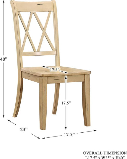 Homelegance 5-Piece Dining Set, Buttermilk - LeafyLoom