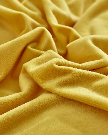 Wellboo Yellow Velvet Comforter Sets Twin Solid Mustard Yellow Fluffy Bedding Comforters Women Girls Plain Turmeric Yellow Sherpa Quilts Dark Yellow Soft Warm Winter Bed Blankets Luxlury Yellow Bed - LeafyLoom