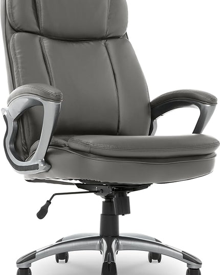 Serta Fairbanks Big and Tall High Back Executive Office Ergonomic Gaming Computer Chair with Layered Body Pillows, Contoured Lumbar Zone, Gray - LeafyLoom