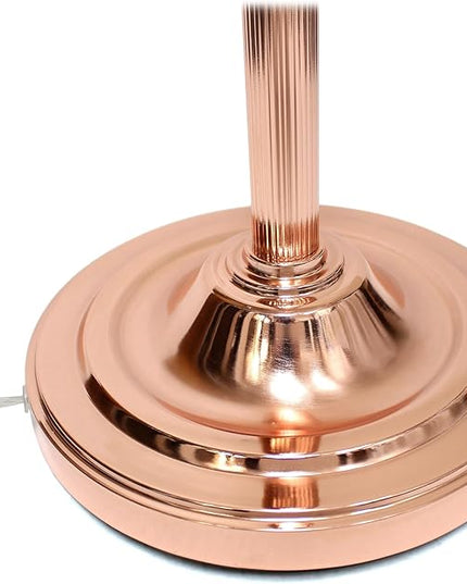 Elegant Designs LF2003-RGD 2 Light Mother Daughter White Marble Glass Floor Lamp, Rose Gold - LeafyLoom