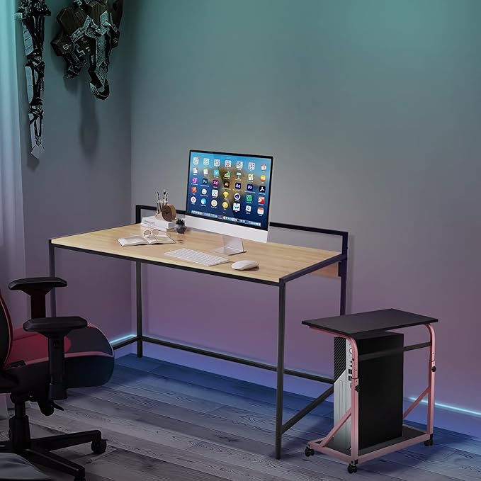 42 inches Computer Desk, Home Office Desks, Small Desk for Bedroom, Modern Simple Style Laptop Table, Study Student Writing Desk, Nature - LeafyLoom