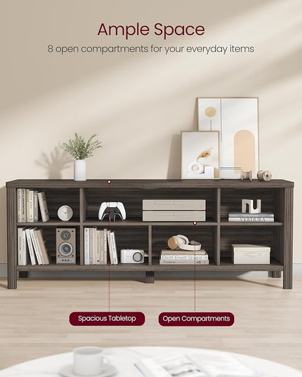 VASAGLE TV Stand for TVs up to 70 Inches, Entertainment Center with Storage Shelves, TV Console Table, Easy to Assemble, TV Cabinet for Living Room, Bedroom, Chestnut Brown ULTV114K01 - LeafyLoom