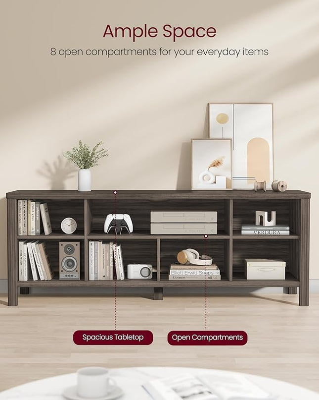 VASAGLE TV Stand for TVs up to 70 Inches, Entertainment Center with Storage Shelves, TV Console Table, Easy to Assemble, TV Cabinet for Living Room, Bedroom, Chestnut Brown ULTV114K01 - LeafyLoom