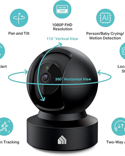 Kasa Smart Indoor Pan-Tilt Home Security Camera, 1080p HD Dog Camera w/Night Vision, Motion Detection for Baby & Pet Monitor, Cloud & SD Card Storage, Works w/ Alexa & Google Home, 2.4G WiFi (EC71) KasaSmartbyTP-Link