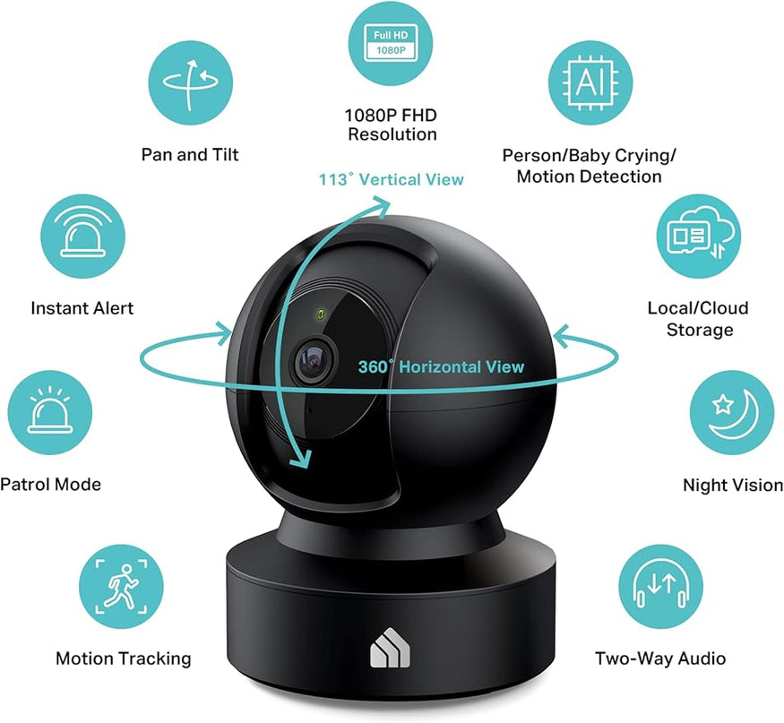 Kasa Smart Indoor Pan-Tilt Home Security Camera, 1080p HD Dog Camera w/Night Vision, Motion Detection for Baby & Pet Monitor, Cloud & SD Card Storage, Works w/ Alexa & Google Home, 2.4G WiFi (EC71) KasaSmartbyTP-Link