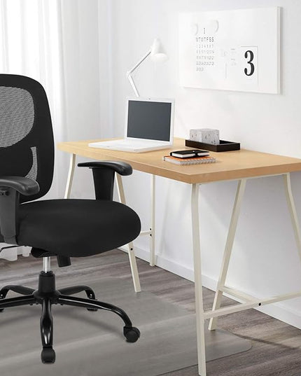 BestOffice Big and Tall Office Chair 500lbs Desk Chair Mesh Computer Chair with Lumbar Support Wide Seat High Back Task Executive Ergonomic Chair for Home Office (Black) - LeafyLoom