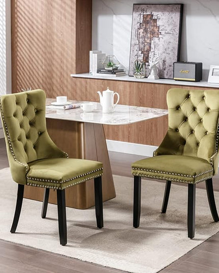 NicBex Haerin-SD-00101-LWJ Dining Chairs, 25.5"x19.7"x37.4", Olive Green - LeafyLoom