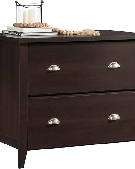 Sauder Summit Station 2-Drawer Lateral File Cabinet, L: 33.86" x W: 20.87" x H: 29.02", Cinnamon Cherry finish - LeafyLoom