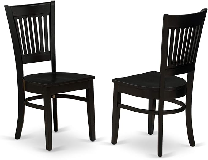 East West Furniture ANVA3-BLK-W 3 Piece Kitchen Table Set for Small Spaces Contains a Round Dining Room Table with Pedestal and 2 Dining Chairs, 36x36 Inch, Black - LeafyLoom